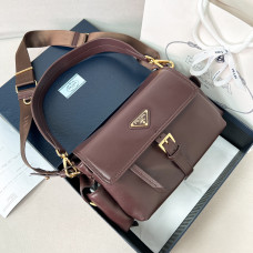 PRD Medium Explore Nappa Leather Shoulder Bag Sienna