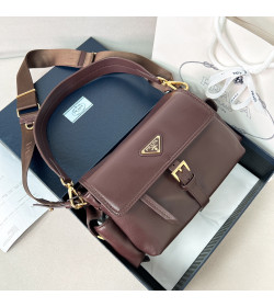 PRD Medium Explore Nappa Leather Shoulder Bag Sienna