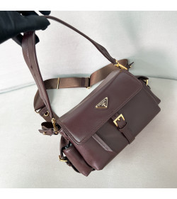 PRD Medium Explore Nappa Leather Shoulder Bag Sienna