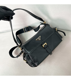 PRD Medium Explore Nappa Leather Shoulder Bag Black
