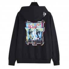 1V Black Graffiti Hooded Jacket