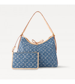 1V Carryall Monogram Denim Shoulder Bag Tote Bag