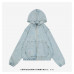 1V Denim Hooded Zip-Up Jacket
