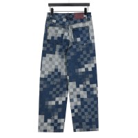 1V Damier Denim Skate Pants