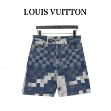 1V Damier Denim Shorts
