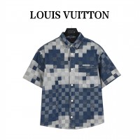 1V Damier Denim Short Sleeved Shirt