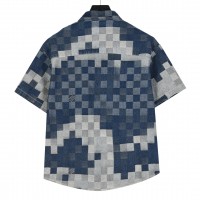 1V Damier Denim Short Sleeved Shirt