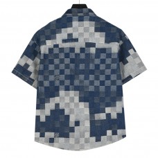 1V Damier Denim Short Sleeved Shirt