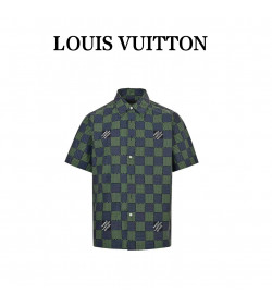 1V Damier Short-Sleeved Shirt