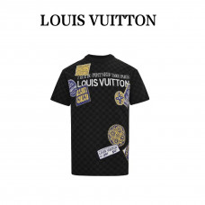 1V Damier Short-Sleeved Signature Crewneck