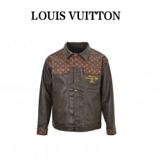 1V Embellished Leather Trucker Jacket