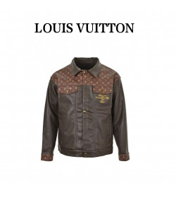 1V Embellished Leather Trucker Jacket