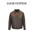 1V Embellished Leather Trucker Jacket