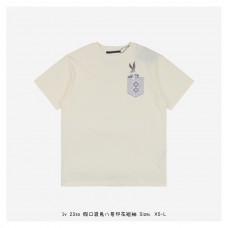 1V Fake Pocket Bunny Print T-shirt