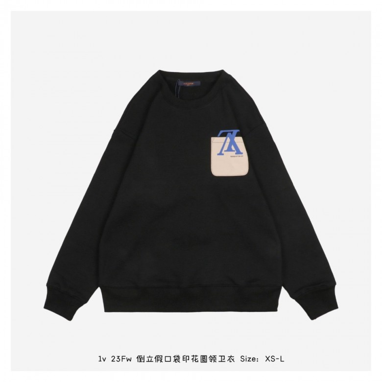 1V Fake Pocket Print Sweatshirt