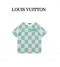 1V Green/White Damier Cotton T-Shirt