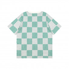 1V Green/White Damier Cotton T-Shirt