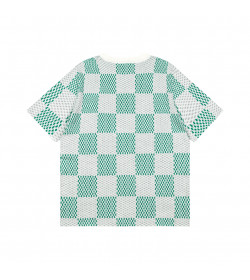 1V Green/White Damier Cotton T-Shirt
