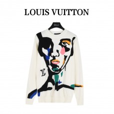 1V Intarsia Cashmere Wool Crewneck