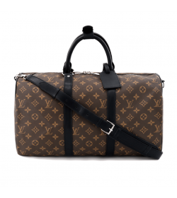 1V Keepall Bandouliere Monogram Macassar Brown/Black - High Quality