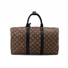 1V Keepall Bandouliere Monogram Macassar Brown/Black - High Quality