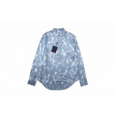 1V Leaf Printed Silk Shirt