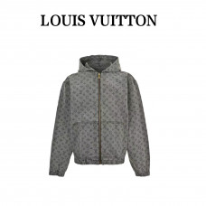 1V Monogram Denim Hooded Jacket