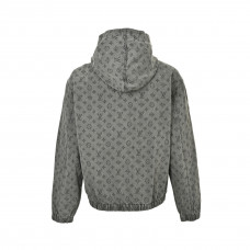1V Monogram Denim Hooded Jacket