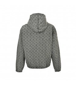 1V Monogram Denim Hooded Jacket