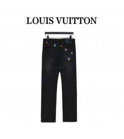 1V Monogram Embroidered Jeans