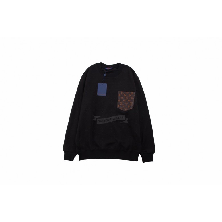 1V Monogram Leather Pocket Sweatshirt