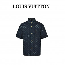 1V Monogram Denim Short-Sleeved Shirt