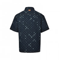 1V Monogram Denim Short-Sleeved Shirt