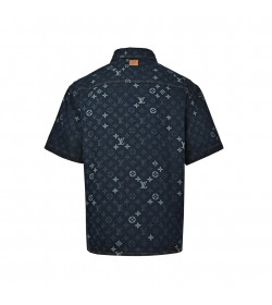 1V Monogram Denim Short-Sleeved Shirt