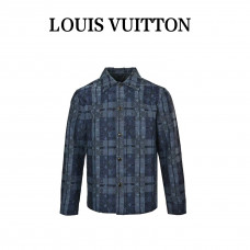 1V Monogram Tartan Denim Overshirt