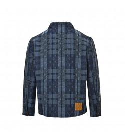 1V Monogram Tartan Denim Overshirt