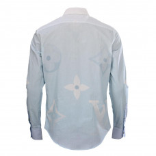 1V Monogram Printed Long-Sleeved Cotton Poplin Shirt