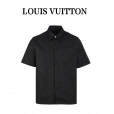 1V Monogram Short-Sleeved Cotton Shirt