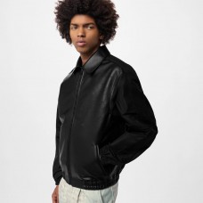 1V Perforated Mix Leather Blouson