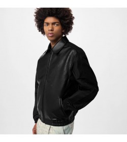 1V Perforated Mix Leather Blouson