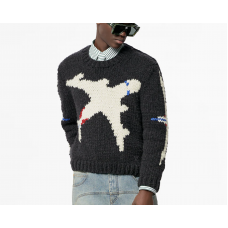 1V Plane Chunky Crewneck Sweater