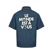 1V Signature Denim Short-Sleeved Shirt