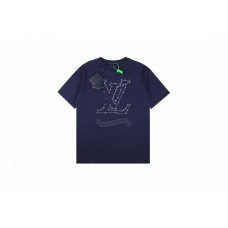 1V Stitch Print Embroidered T-shirt