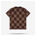 1V Short Sleeved Cotton Damier Crewneck With Crystal 1V Patch