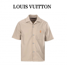 1V Short-Sleeved Open Collar Shirt