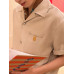 1V Short-Sleeved Open Collar Shirt