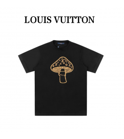 1V Short-Sleeved Intarsia Crewneck Knit T-shirt