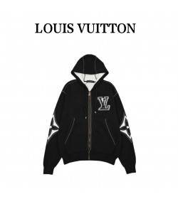 1V Zipped Cotton Hoodie