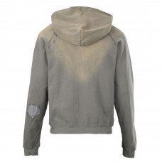Acne Studios Fupiter Stamp Mending Hoodie in Slate Grey