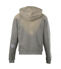 Acne Studios Fupiter Stamp Mending Hoodie in Slate Grey